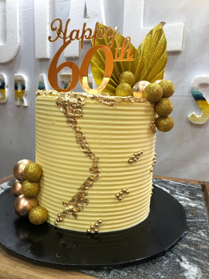 Handcrafted cake with artistic decoration